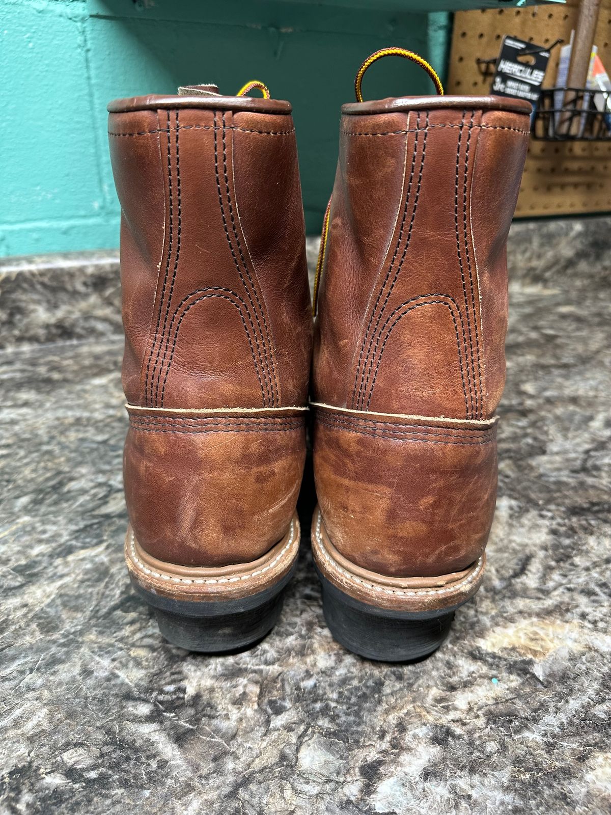 Photo by FtValloniaStreaker on December 6, 2025 of the Red Wing Logger in S.B. Foot Oro-Harness.