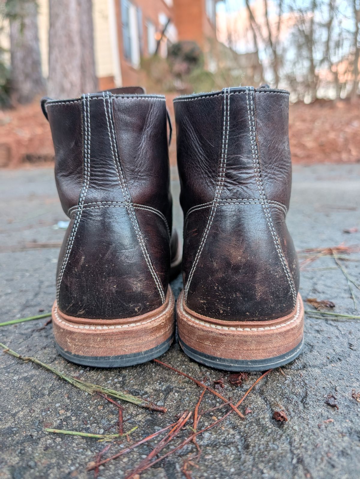 Photo by SIDO on February 4, 2026 of the Grant Stone Brass Boot in Dark Snuff Oiled Shoulder.