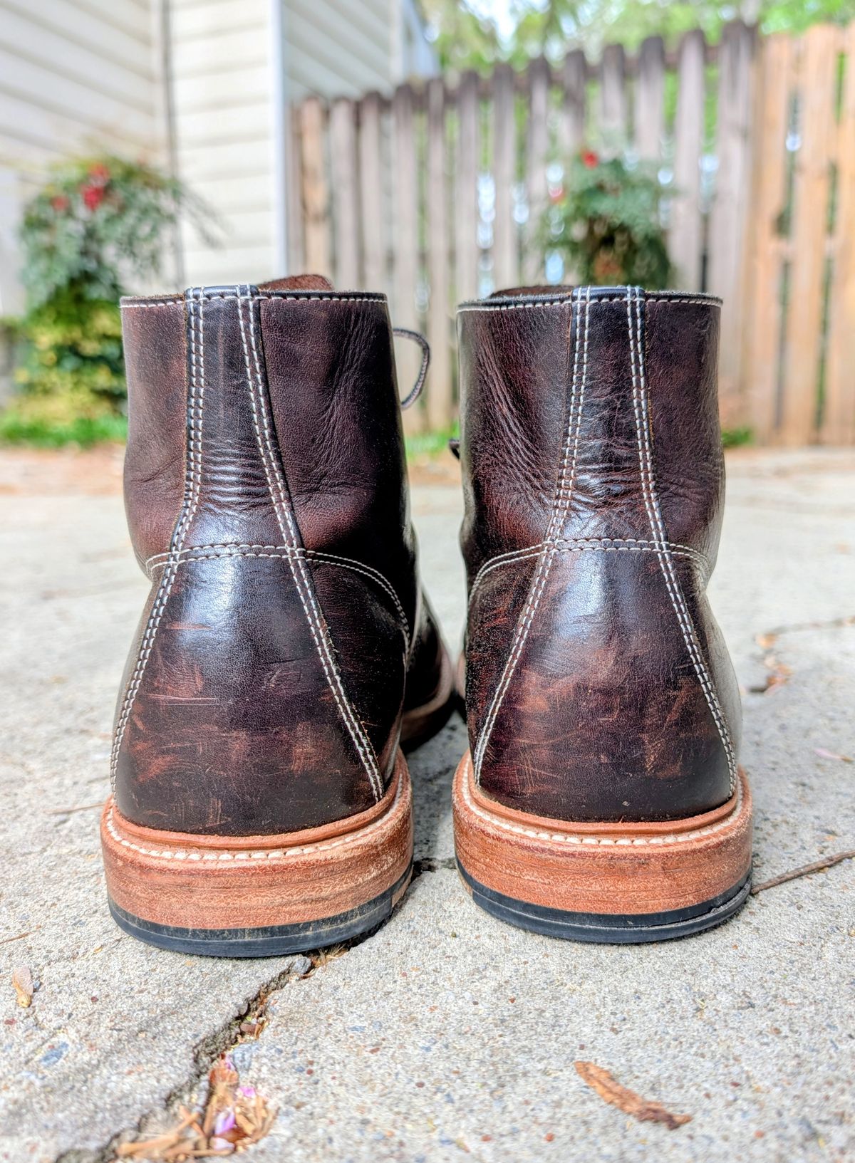 Photo by SIDO on April 1, 2026 of the Grant Stone Brass Boot in Dark Snuff Oiled Shoulder.