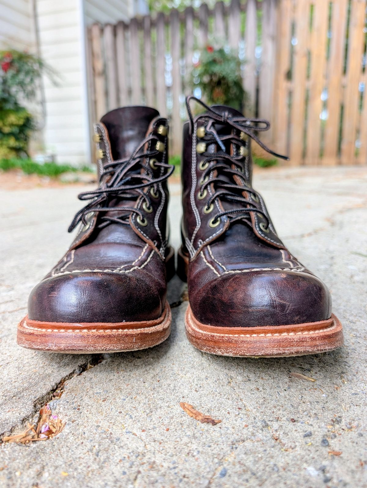 Photo by SIDO on April 1, 2026 of the Grant Stone Brass Boot in Dark Snuff Oiled Shoulder.