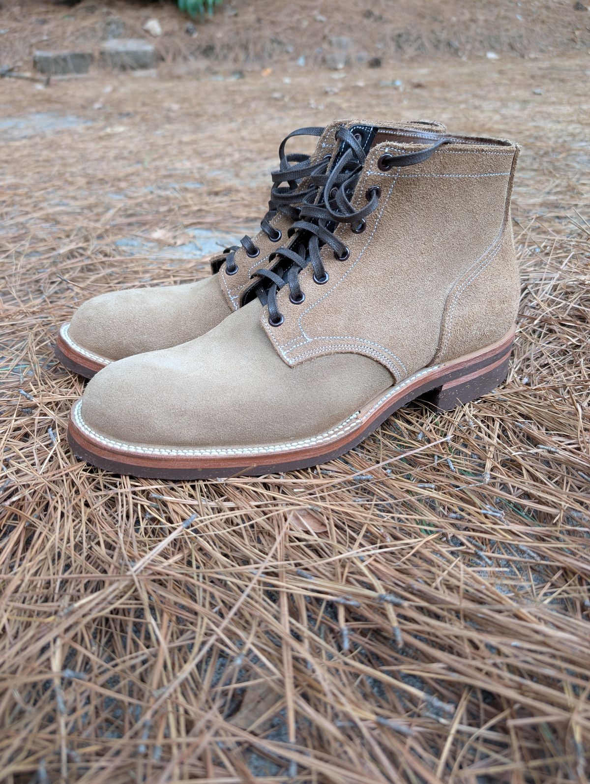 Photo by SIDO on October 1, 2025 of the Oak Street Bootmakers Storm Boot in Horween Natural Chromexcel Roughout.