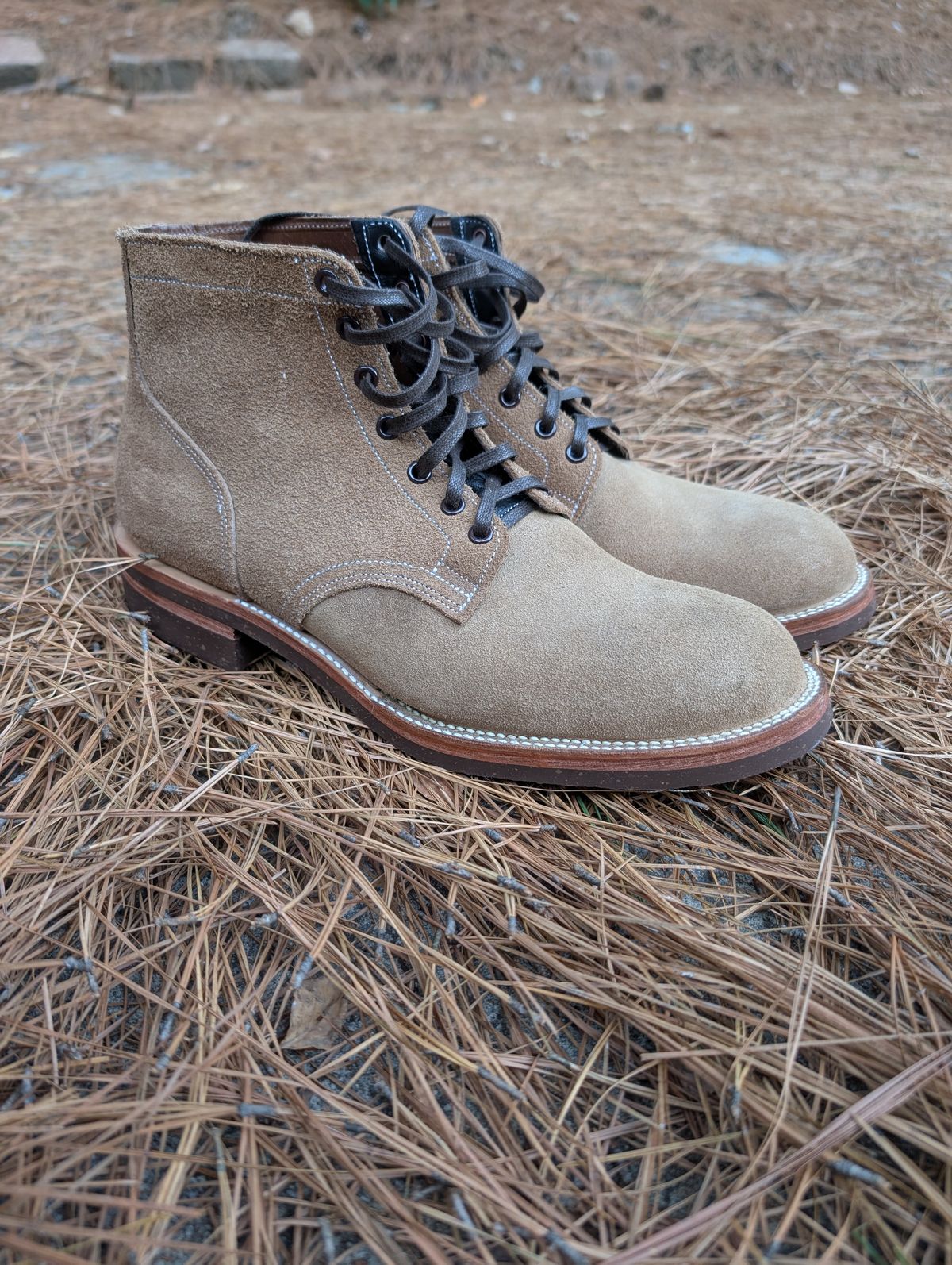 Photo by SIDO on October 1, 2025 of the Oak Street Bootmakers Storm Boot in Horween Natural Chromexcel Roughout.