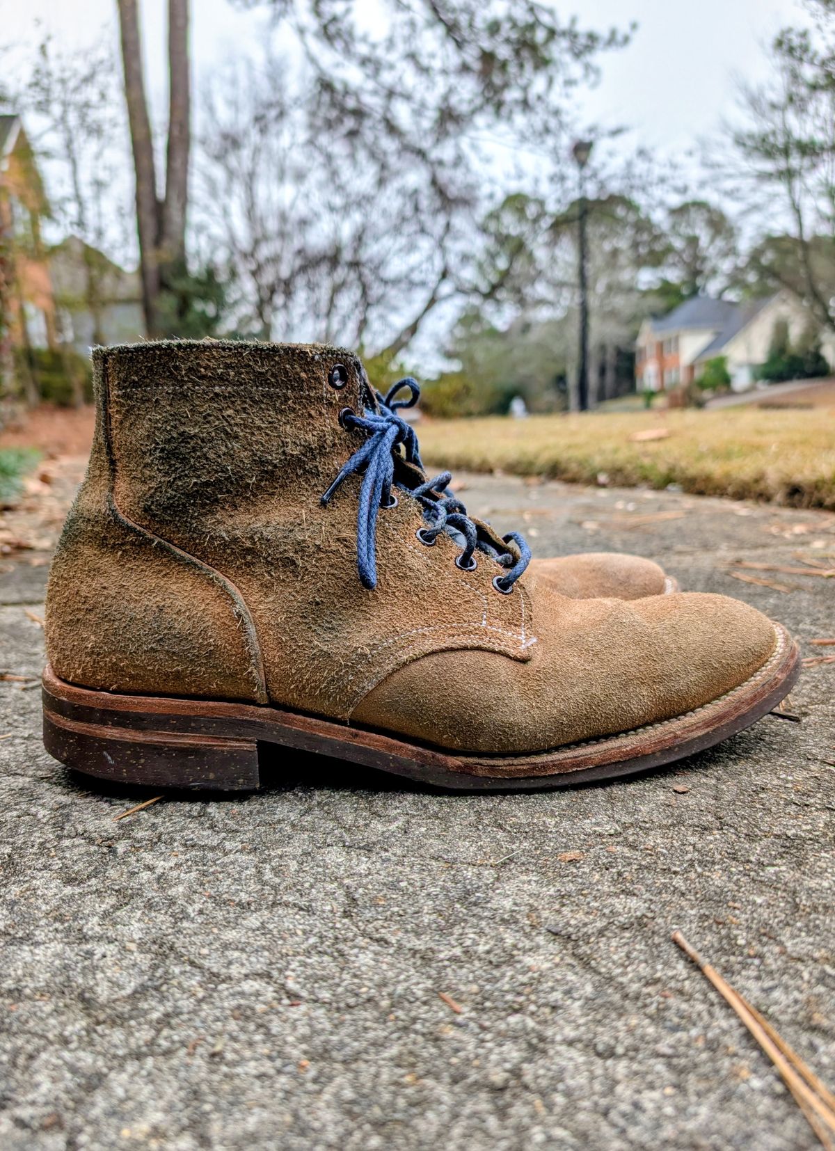 Photo by SIDO on December 4, 2025 of the Oak Street Bootmakers Storm Boot in Horween Natural Chromexcel Roughout.