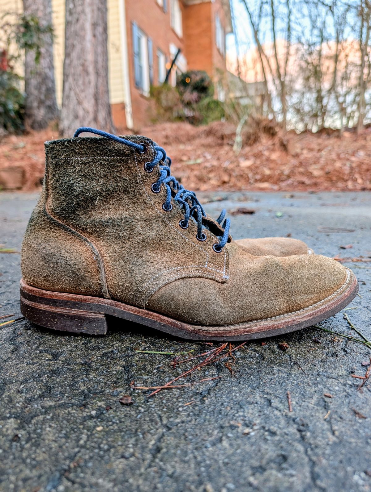 Photo by SIDO on February 4, 2026 of the Oak Street Bootmakers Storm Boot in Horween Natural Chromexcel Roughout.