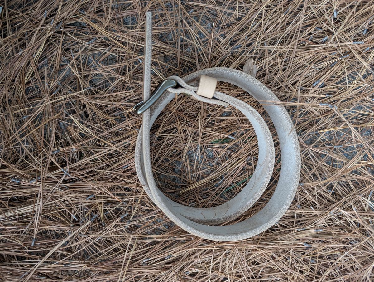 Photo by SIDO on October 1, 2025 of the Carmine Jack Leather Natural Shipyard Belt in Natural Oak Bark Leather.