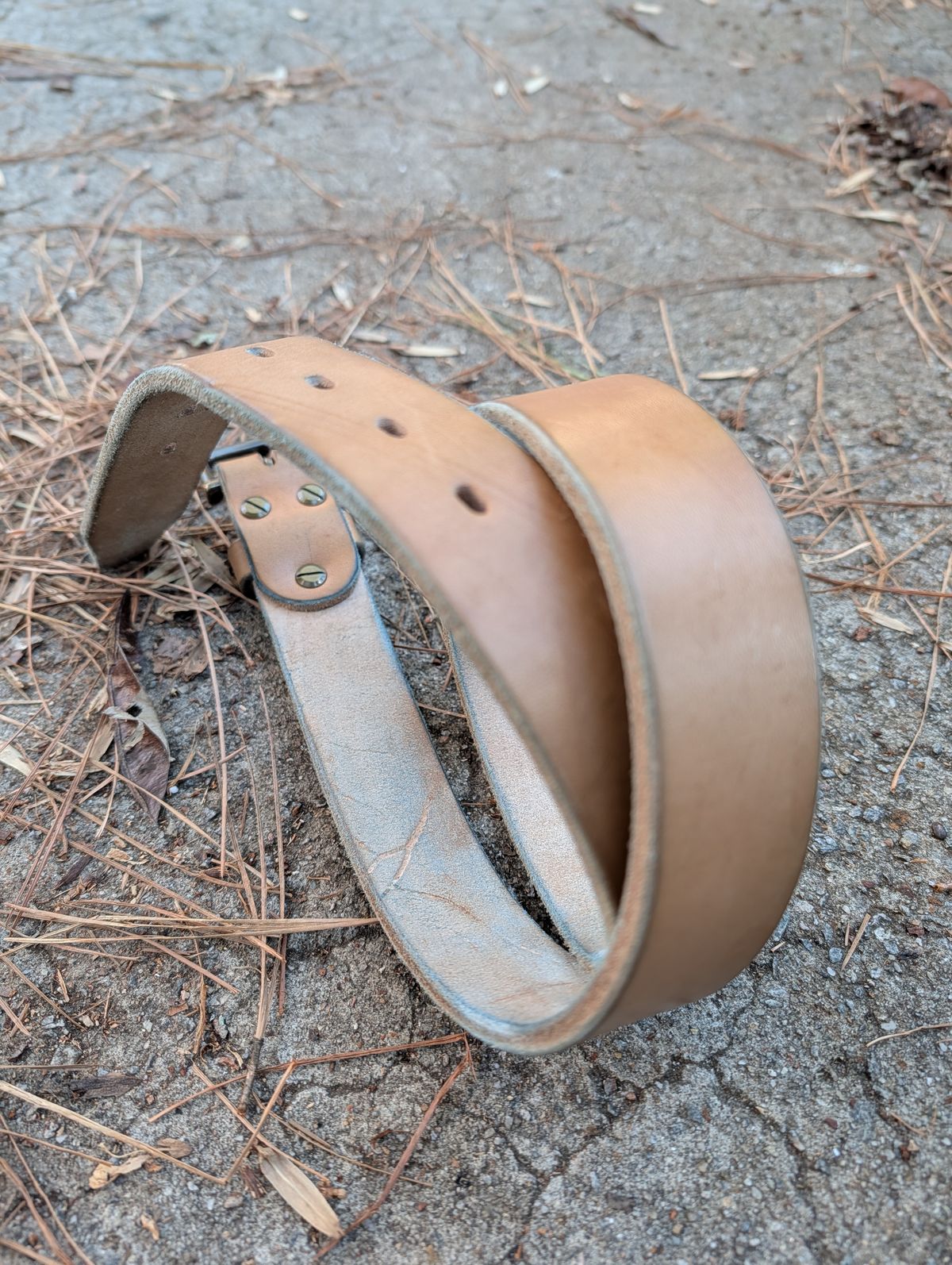 Photo by SIDO on January 1, 2026 of the Carmine Jack Leather Natural Shipyard Belt in Natural Oak Bark Leather.