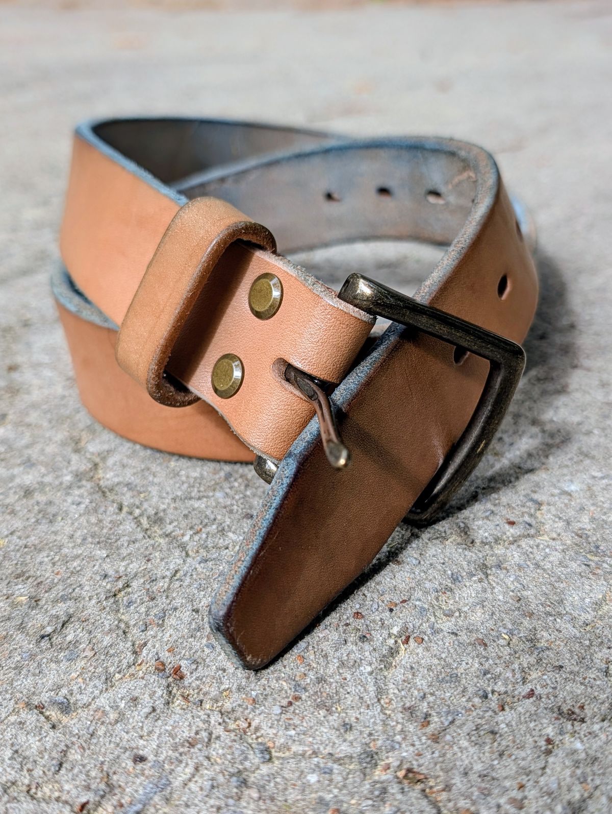 Photo by SIDO on April 1, 2026 of the Carmine Jack Leather Natural Shipyard Belt in Natural Oak Bark Leather.
