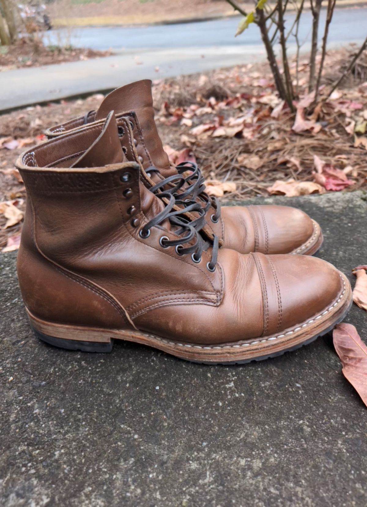 Photo by SIDO on December 2, 2023 of the White's MP-Sherman Toe Cap in Horween British Tan Chromexcel.