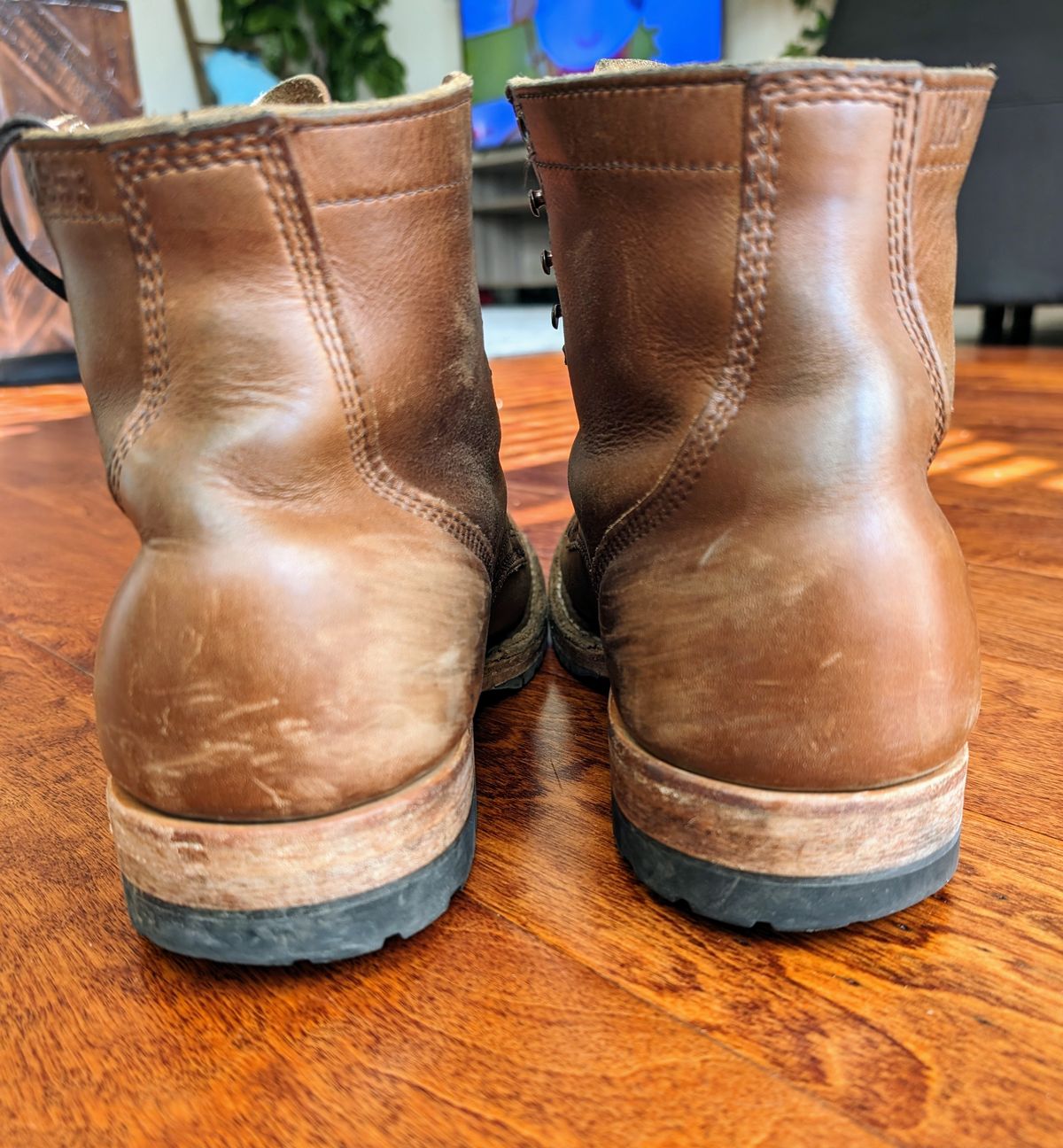 Photo by SIDO on January 2, 2024 of the White's MP-Sherman Toe Cap in Horween British Tan Chromexcel.