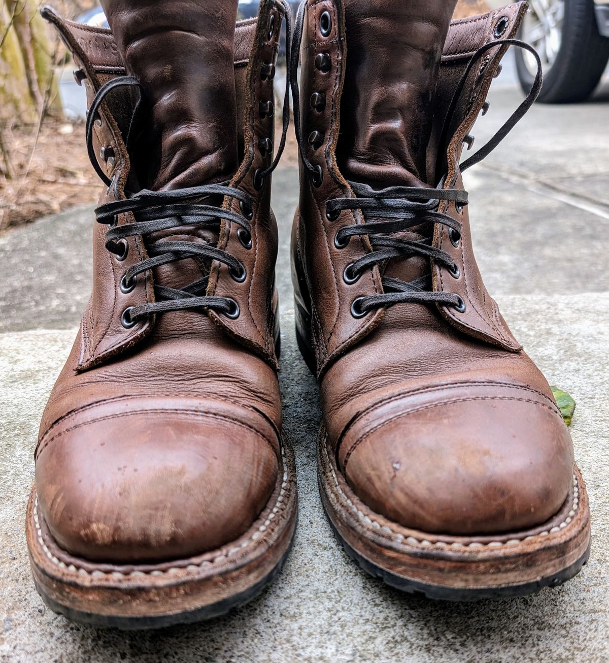 Photo by SIDO on February 4, 2024 of the White's MP-Sherman Toe Cap in Horween British Tan Chromexcel.