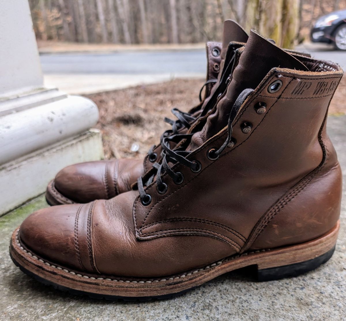Photo by SIDO on February 4, 2024 of the White's MP-Sherman Toe Cap in Horween British Tan Chromexcel.