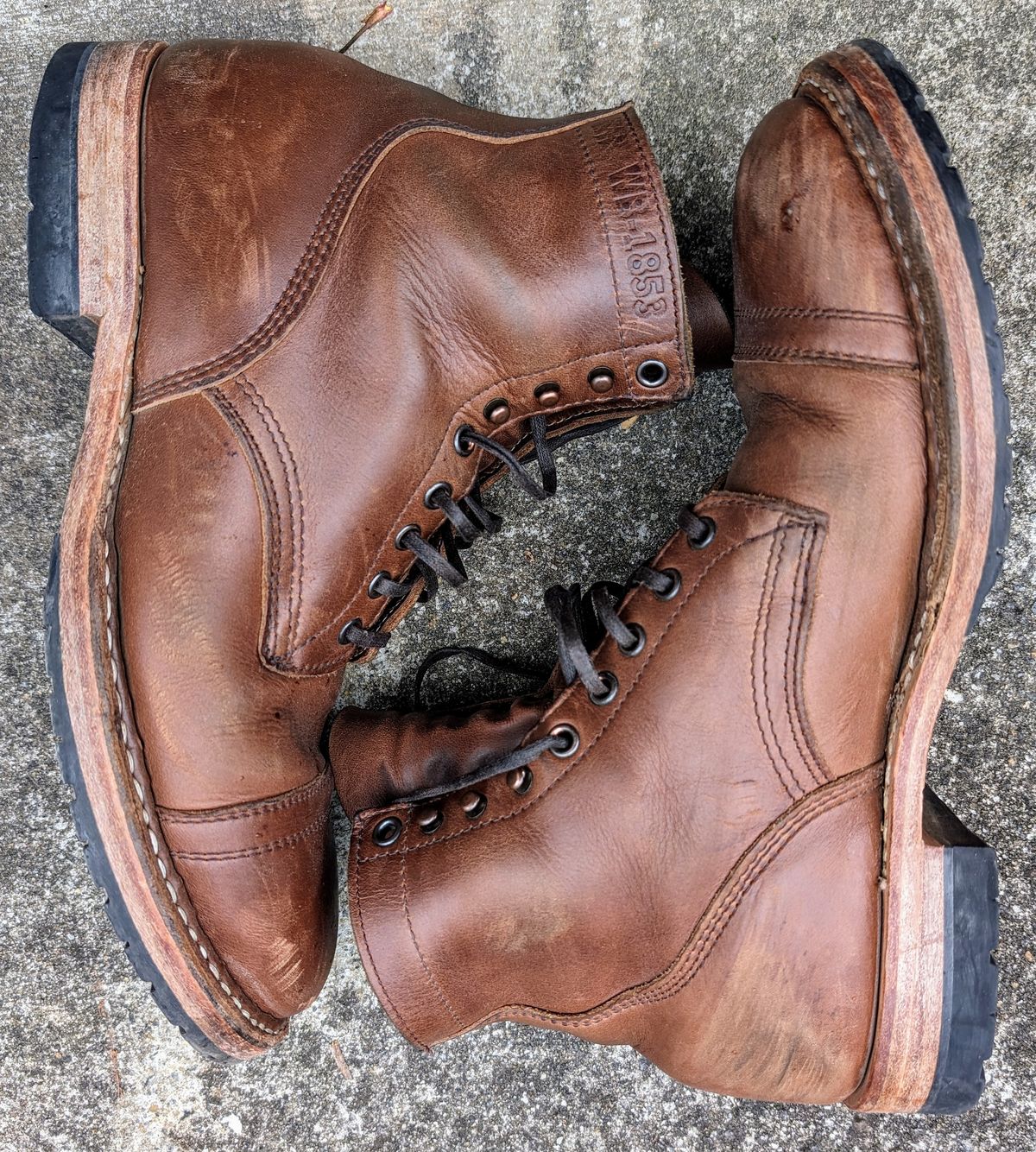 Photo by SIDO on February 4, 2024 of the White's MP-Sherman Toe Cap in Horween British Tan Chromexcel.