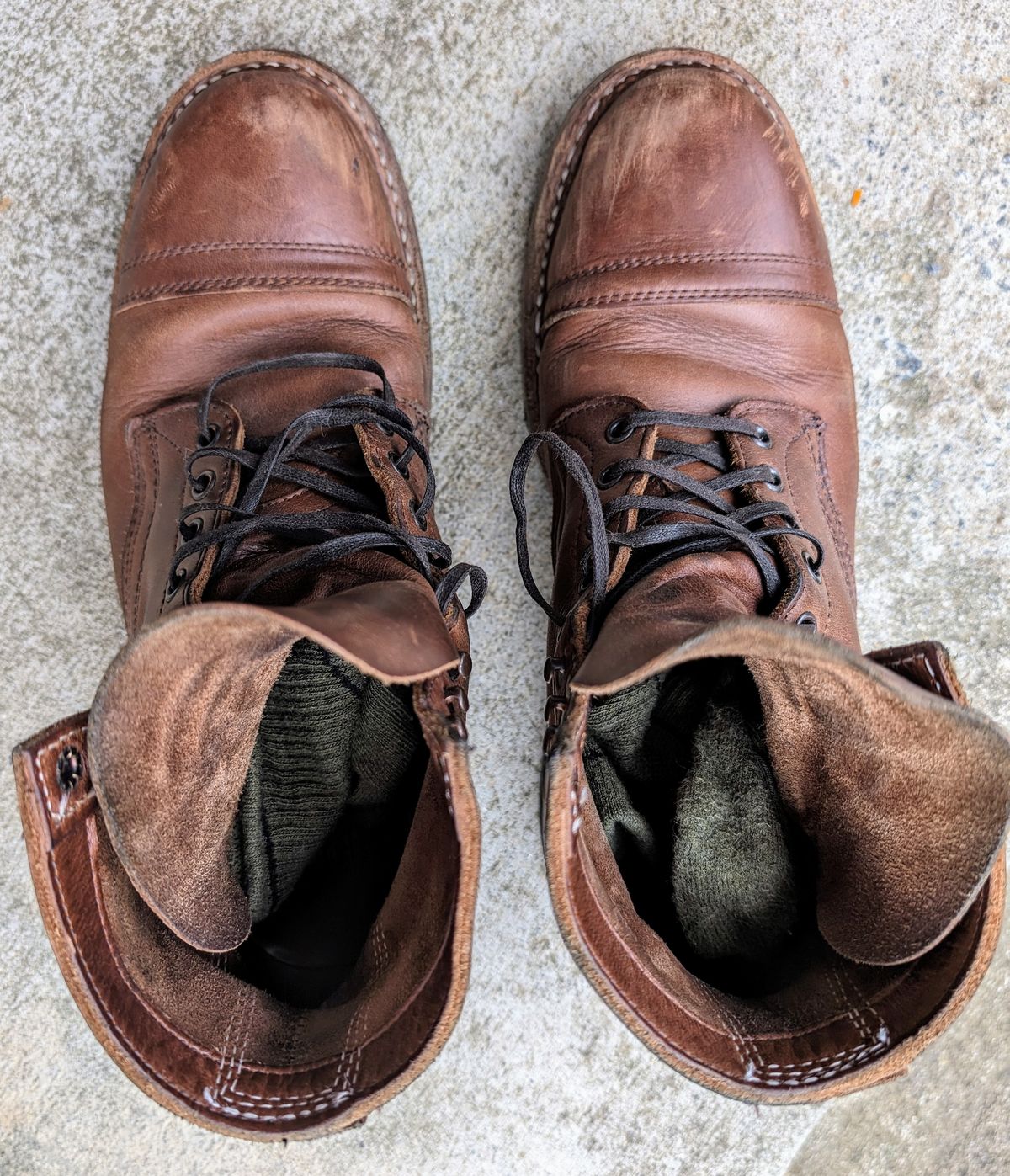 Photo by SIDO on March 5, 2024 of the White's MP-Sherman Toe Cap in Horween British Tan Chromexcel.
