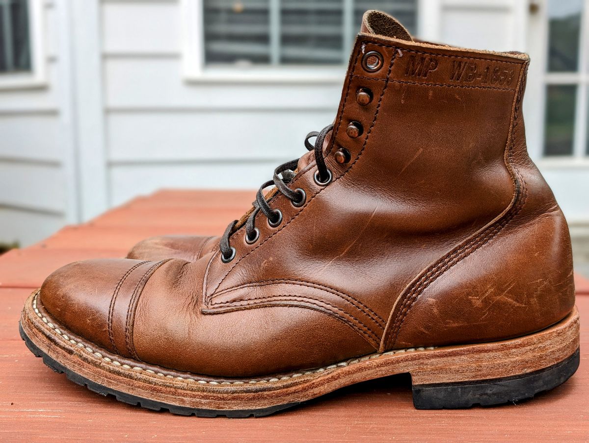 Photo by SIDO on April 2, 2024 of the White's MP-Sherman Toe Cap in Horween British Tan Chromexcel.