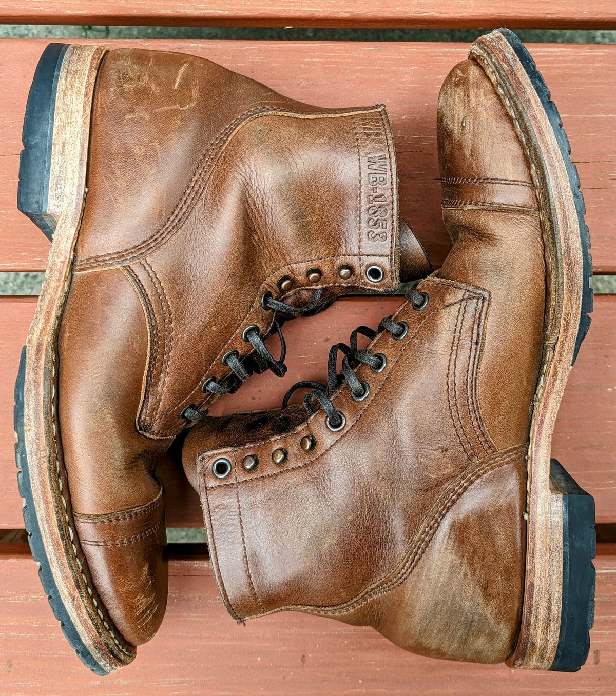 Photo by SIDO on April 2, 2024 of the White's MP-Sherman Toe Cap in Horween British Tan Chromexcel.