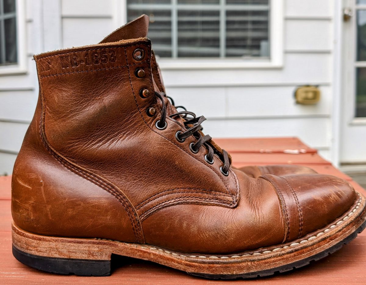 Photo by SIDO on April 2, 2024 of the White's MP-Sherman Toe Cap in Horween British Tan Chromexcel.