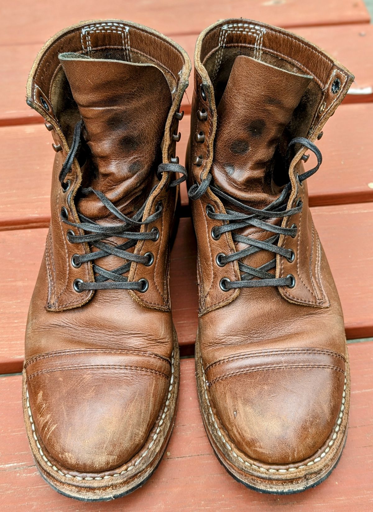 Photo by SIDO on April 2, 2024 of the White's MP-Sherman Toe Cap in Horween British Tan Chromexcel.