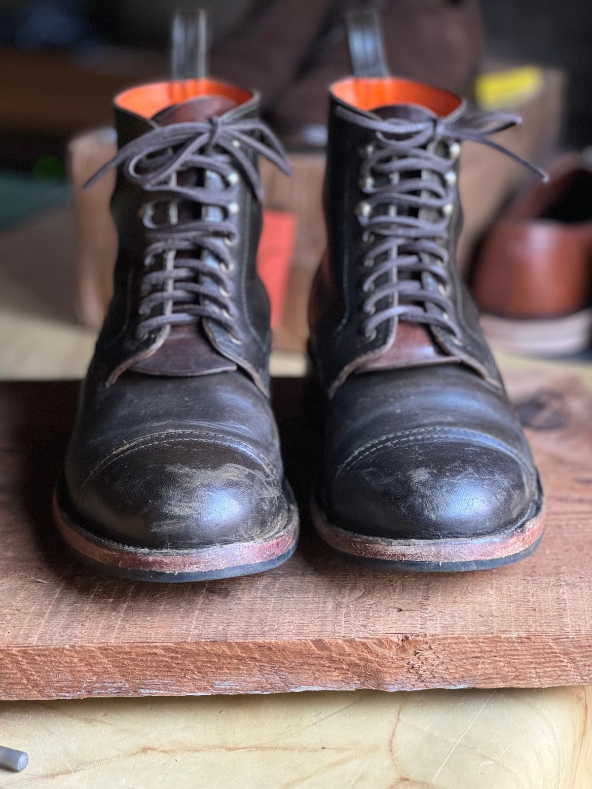 Photo by cobblertobias on November 3, 2023 of the Bordon Tukano Boots in Wickett & Craig Olive H Latigo.