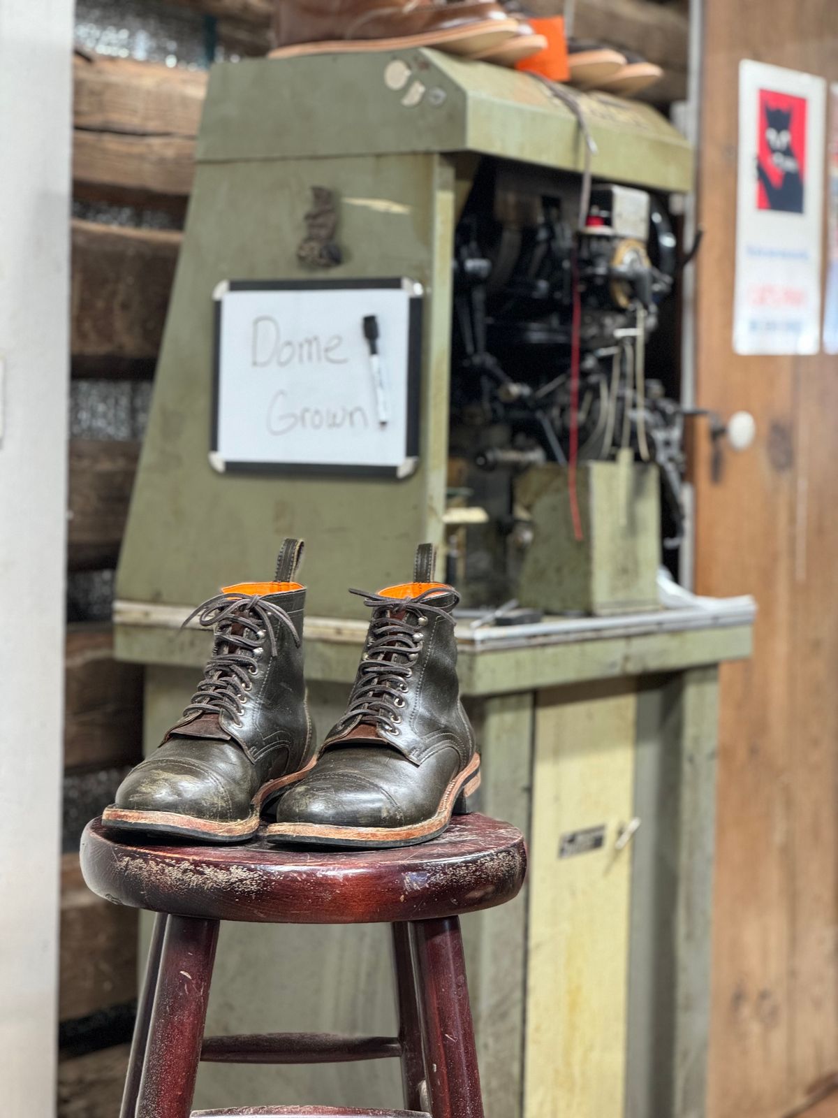 Photo by cobblertobias on November 3, 2023 of the Bordon Tukano Boots in Wickett & Craig Olive H Latigo.
