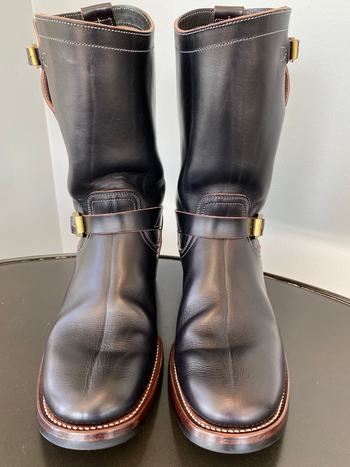 Photo by MartinField on November 2, 2023 of the Unsung U 22-2 Engineer Boot in Wickett & Craig Burgundy H Latigo.