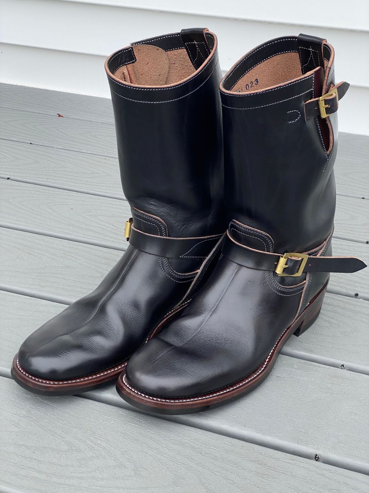 Photo by MartinField on December 3, 2023 of the Unsung U 22-2 Engineer Boot in Wickett & Craig Burgundy H Latigo.