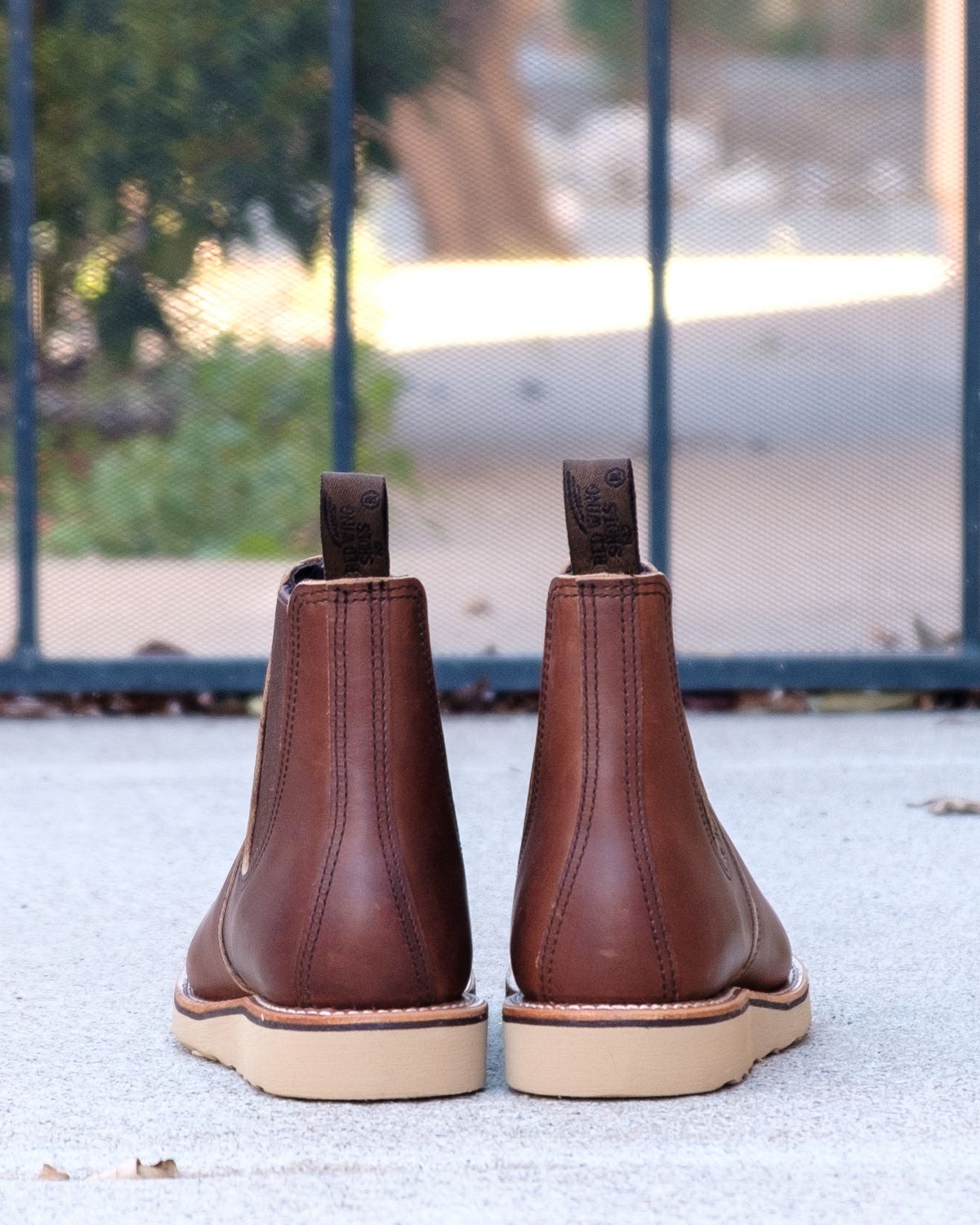 Photo by stitchedsoles on October 1, 2023 of the Red Wing Classic Chelsea in S.B. Foot Amber Harness.