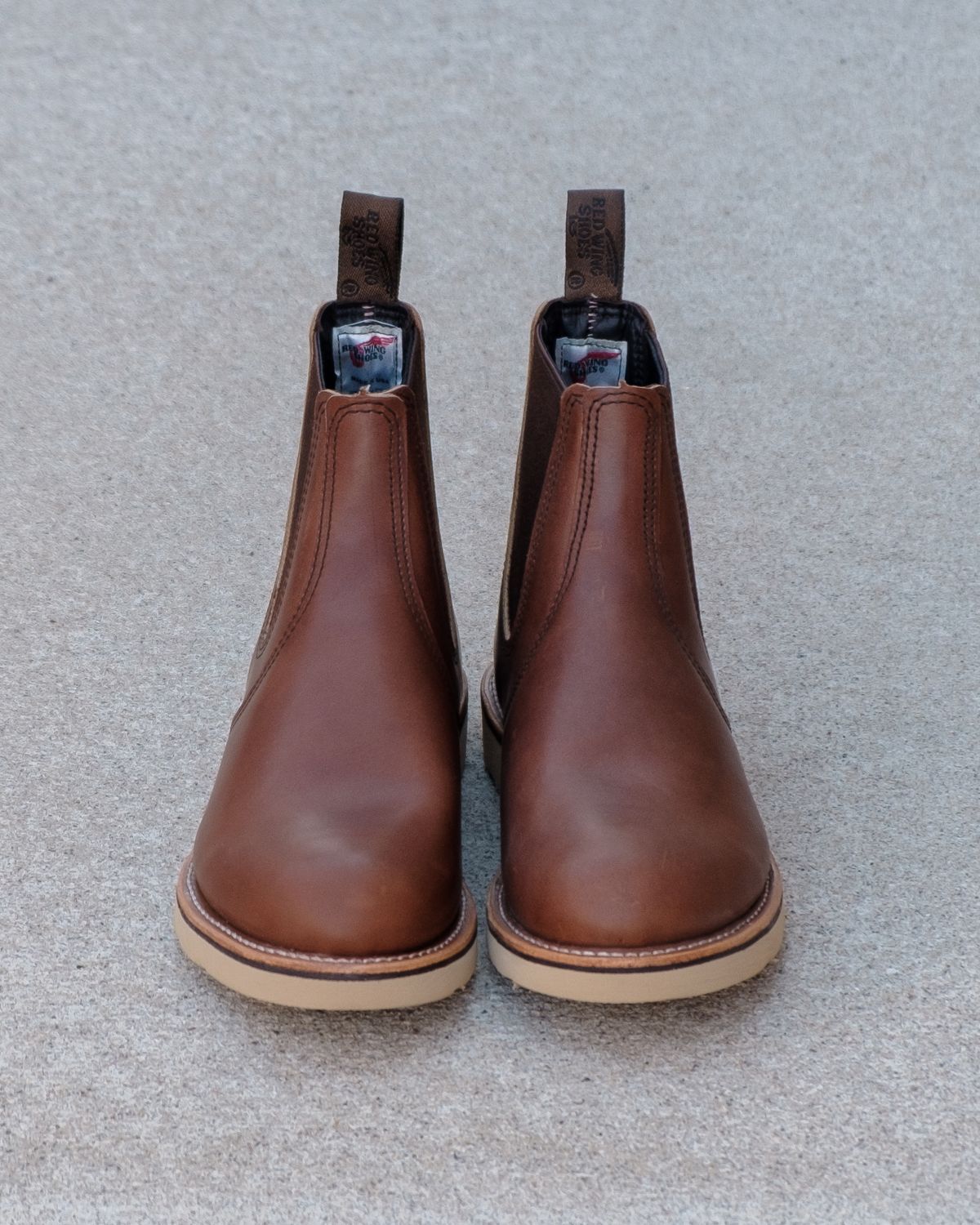 Photo by stitchedsoles on October 1, 2023 of the Red Wing Classic Chelsea in S.B. Foot Amber Harness.