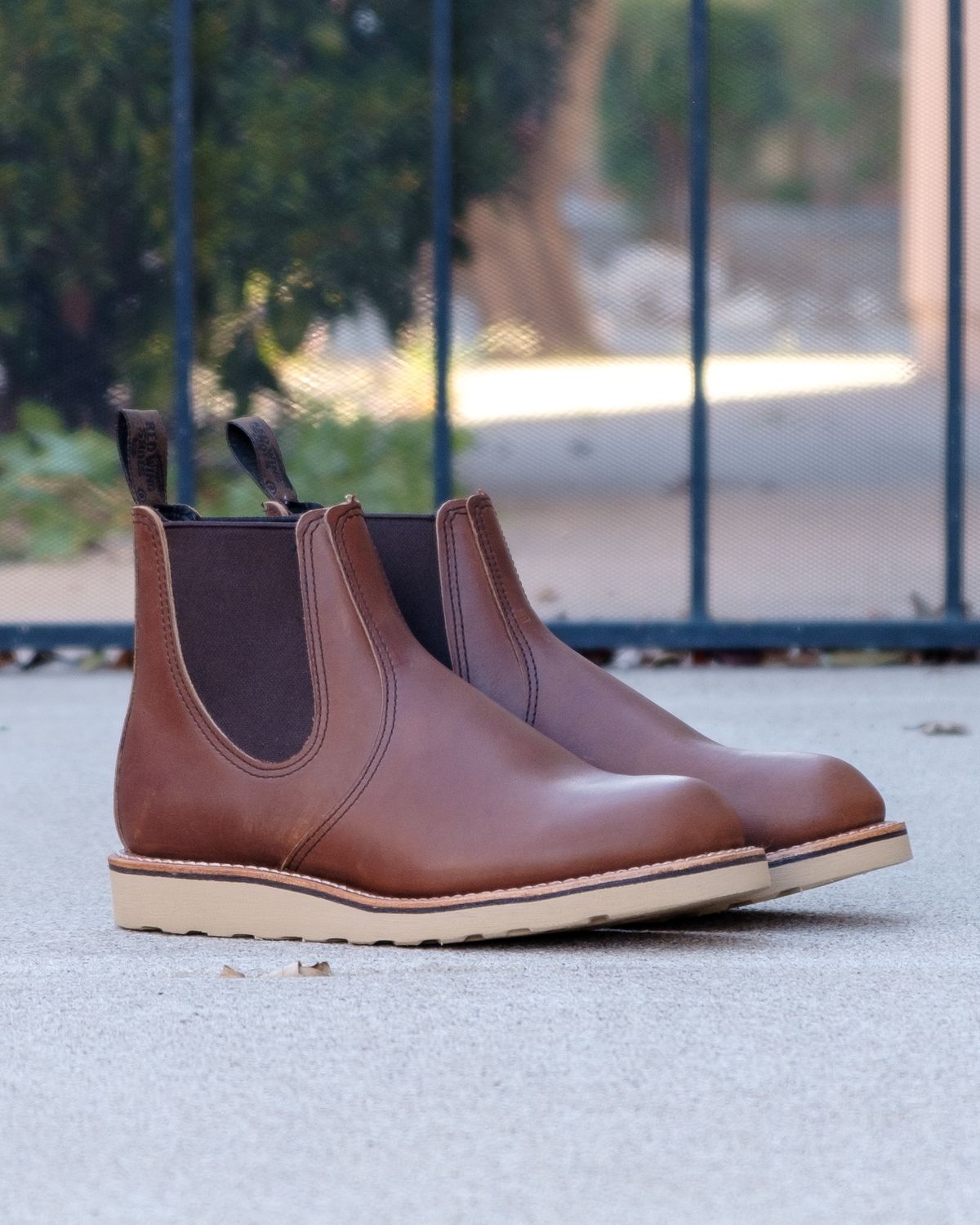 Photo by stitchedsoles on October 1, 2023 of the Red Wing Classic Chelsea in S.B. Foot Amber Harness.