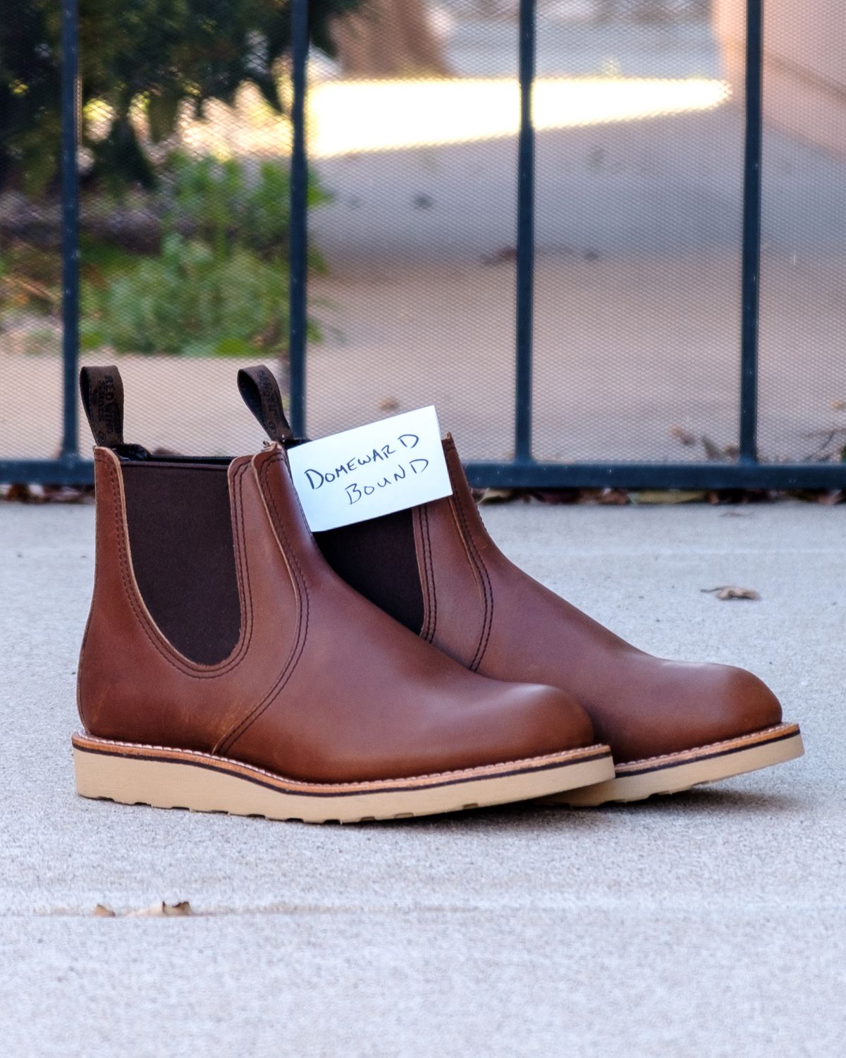 Photo by stitchedsoles on October 1, 2023 of the Red Wing Classic Chelsea in S.B. Foot Amber Harness.
