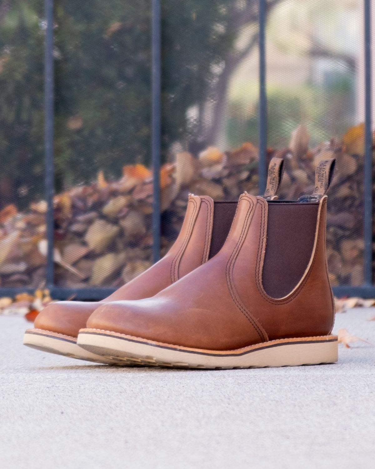 Photo by stitchedsoles on November 5, 2023 of the Red Wing Classic Chelsea in S.B. Foot Amber Harness.