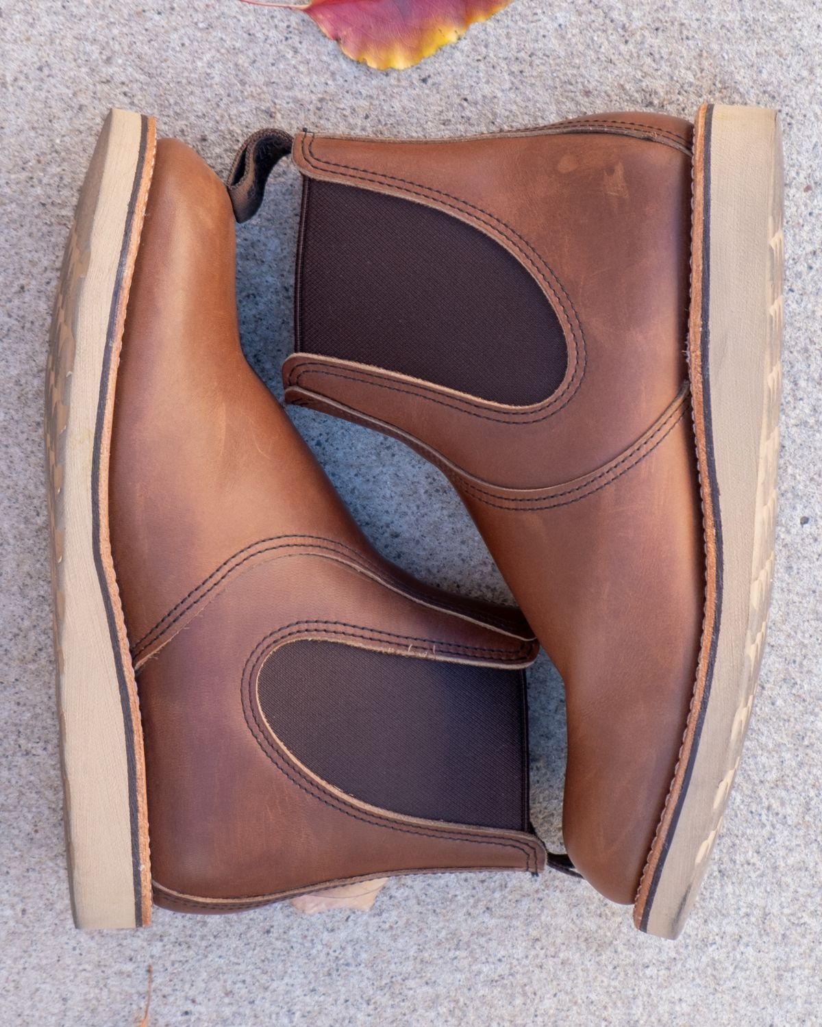 Photo by stitchedsoles on November 5, 2023 of the Red Wing Classic Chelsea in S.B. Foot Amber Harness.