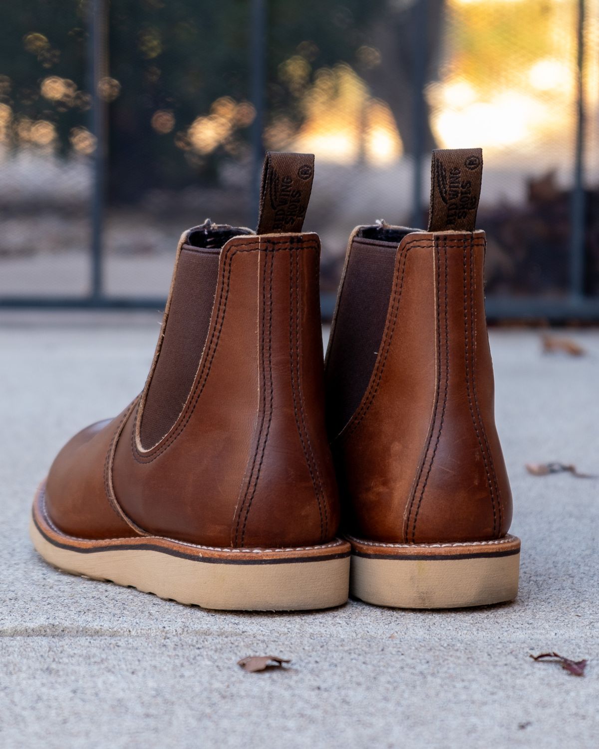 Photo by stitchedsoles on December 6, 2023 of the Red Wing Classic Chelsea in S.B. Foot Amber Harness.