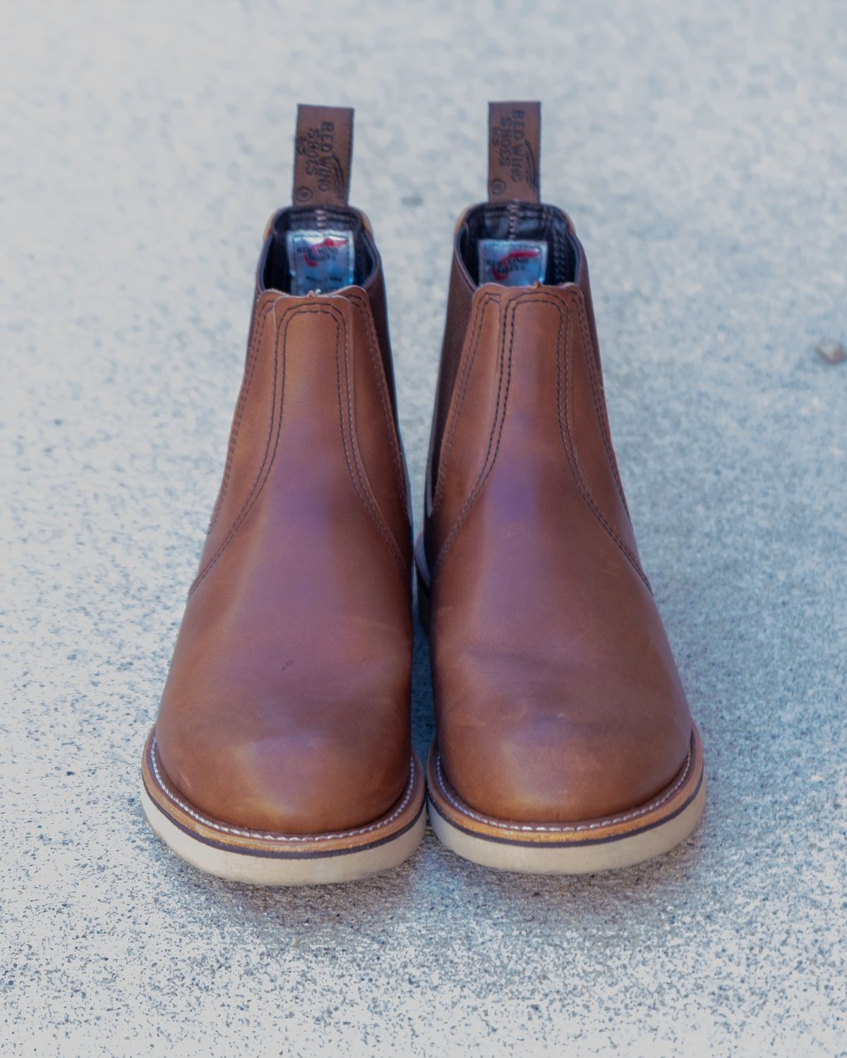 Photo by stitchedsoles on December 6, 2023 of the Red Wing Classic Chelsea in S.B. Foot Amber Harness.