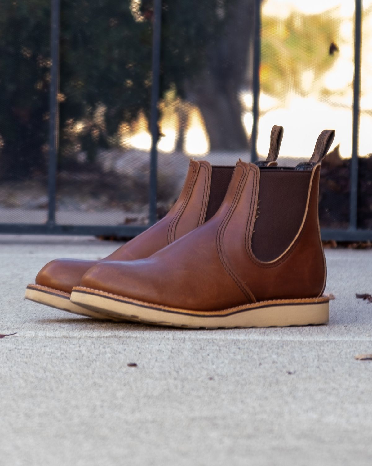 Photo by stitchedsoles on December 6, 2023 of the Red Wing Classic Chelsea in S.B. Foot Amber Harness.