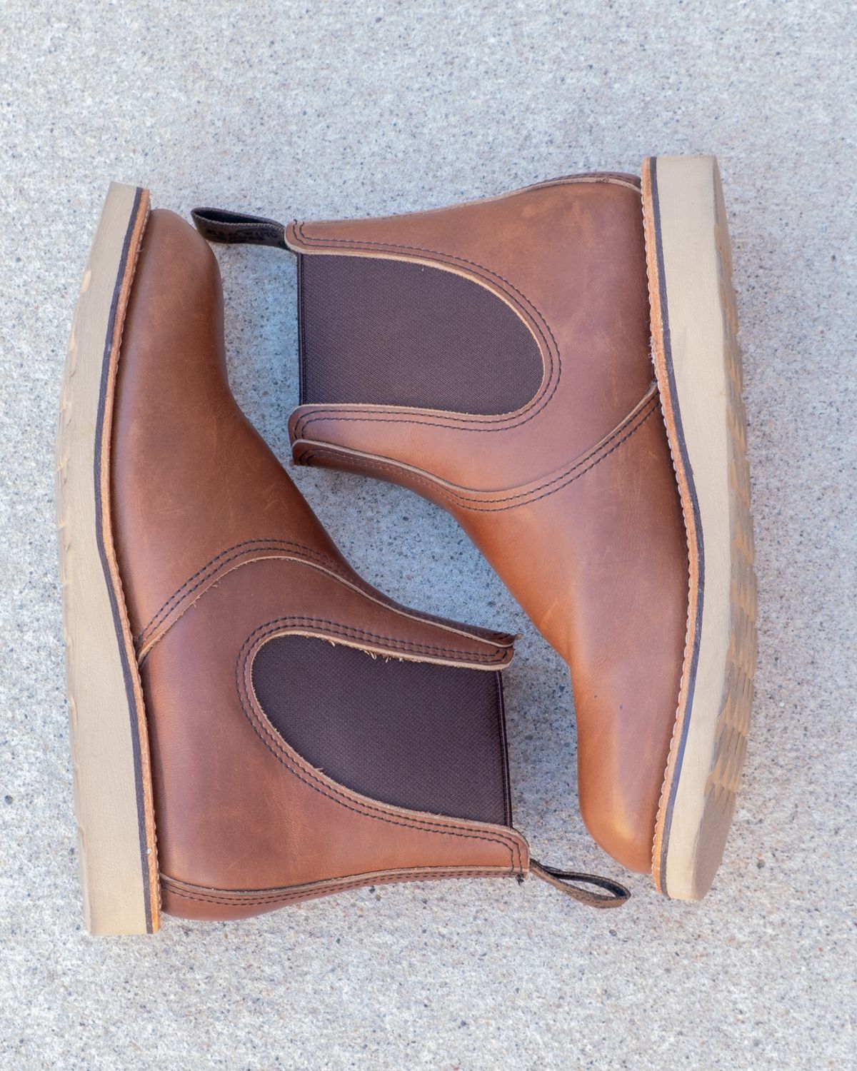 Photo by stitchedsoles on December 6, 2023 of the Red Wing Classic Chelsea in S.B. Foot Amber Harness.