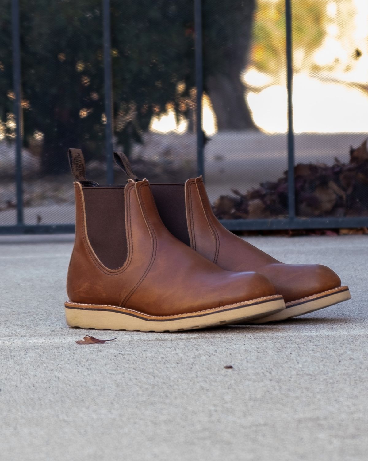 Photo by stitchedsoles on December 6, 2023 of the Red Wing Classic Chelsea in S.B. Foot Amber Harness.