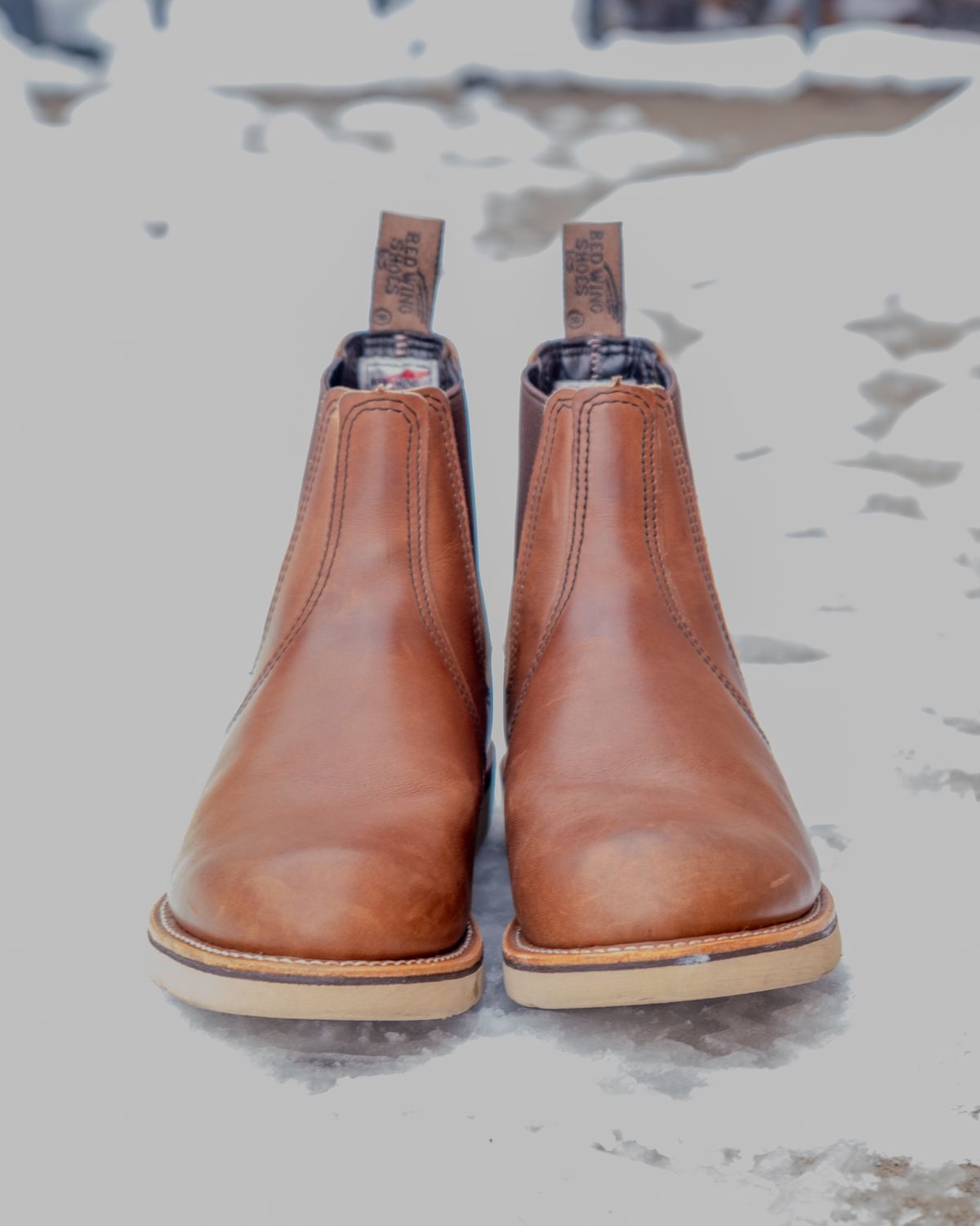 Photo by stitchedsoles on January 6, 2024 of the Red Wing Classic Chelsea in S.B. Foot Amber Harness.