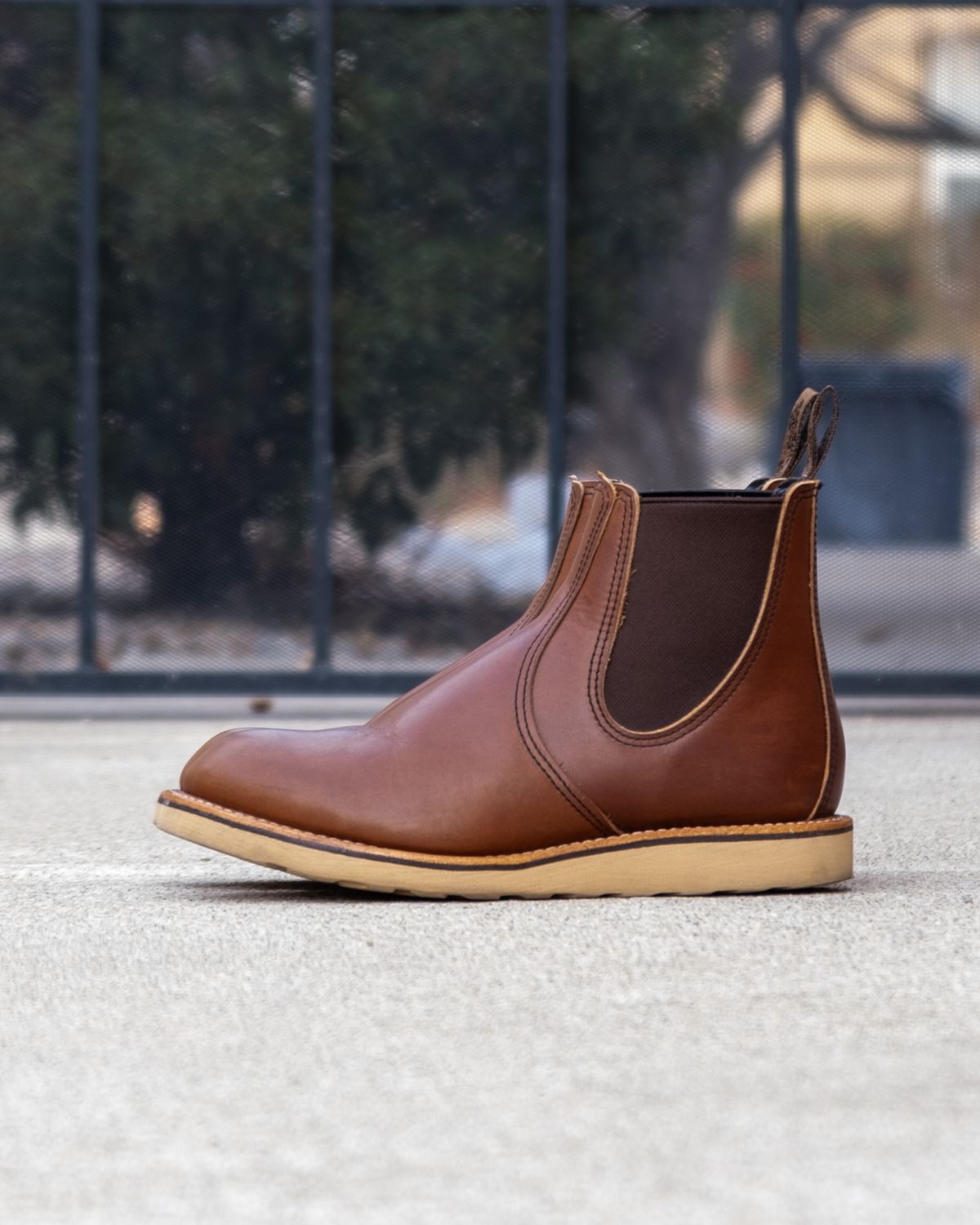 Photo by stitchedsoles on February 5, 2024 of the Red Wing Classic Chelsea in S.B. Foot Amber Harness.