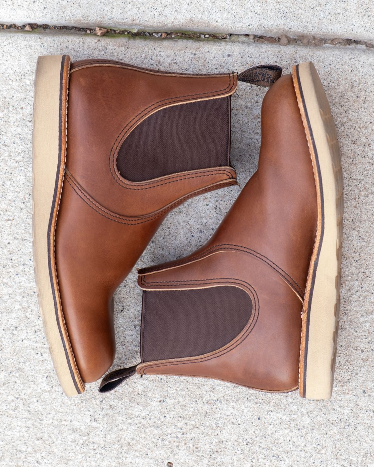 Photo by stitchedsoles on February 5, 2024 of the Red Wing Classic Chelsea in S.B. Foot Amber Harness.