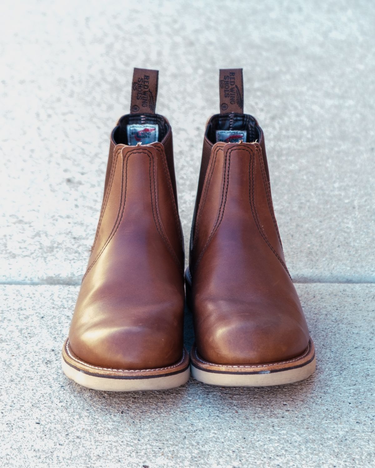 Photo by stitchedsoles on March 5, 2024 of the Red Wing Classic Chelsea in S.B. Foot Amber Harness.