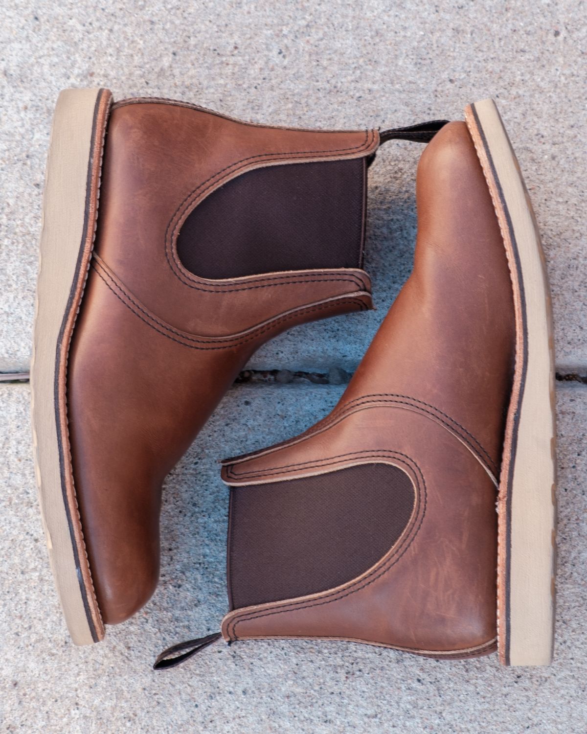 Photo by stitchedsoles on March 5, 2024 of the Red Wing Classic Chelsea in S.B. Foot Amber Harness.