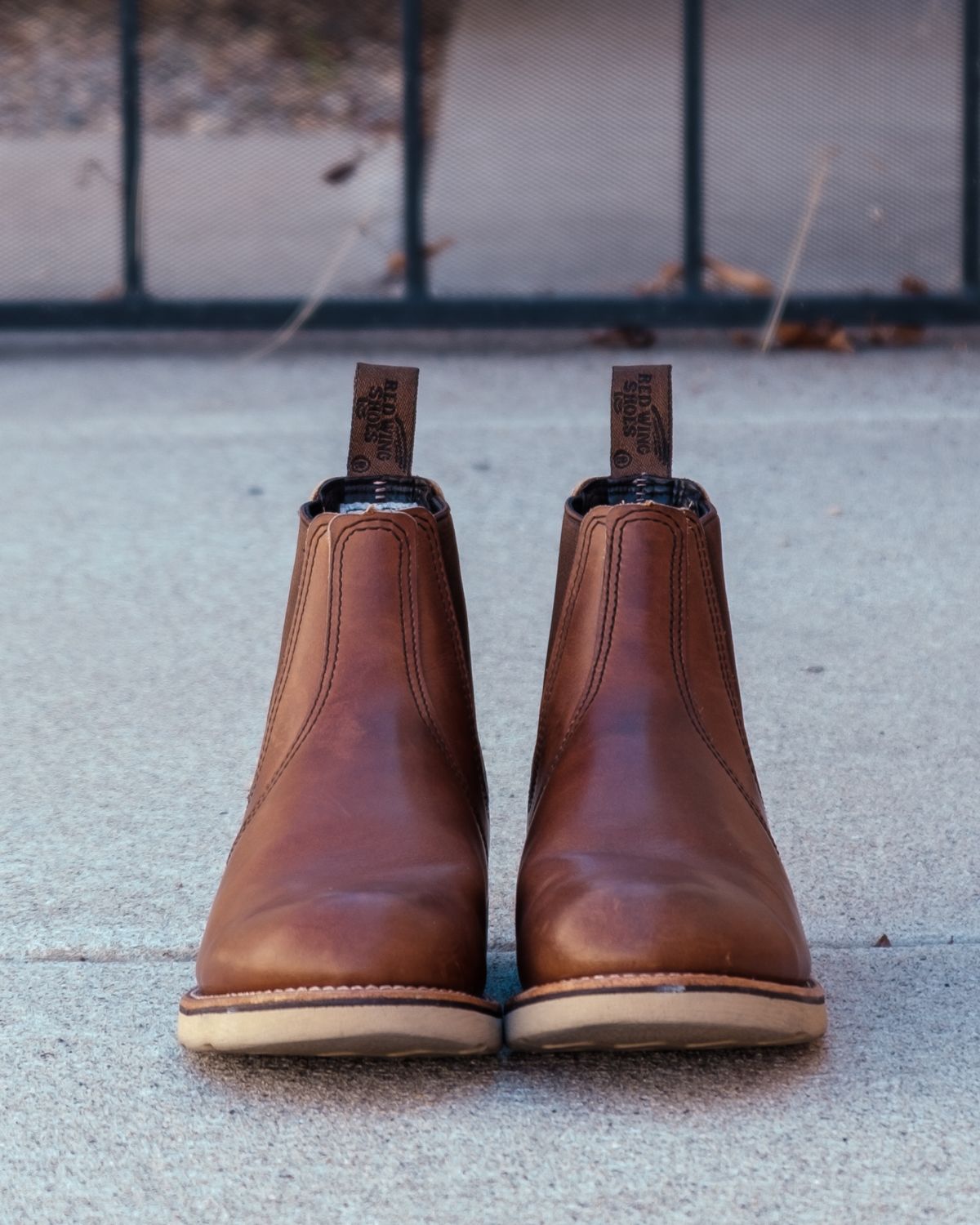 Photo by stitchedsoles on April 3, 2024 of the Red Wing Classic Chelsea in S.B. Foot Amber Harness.