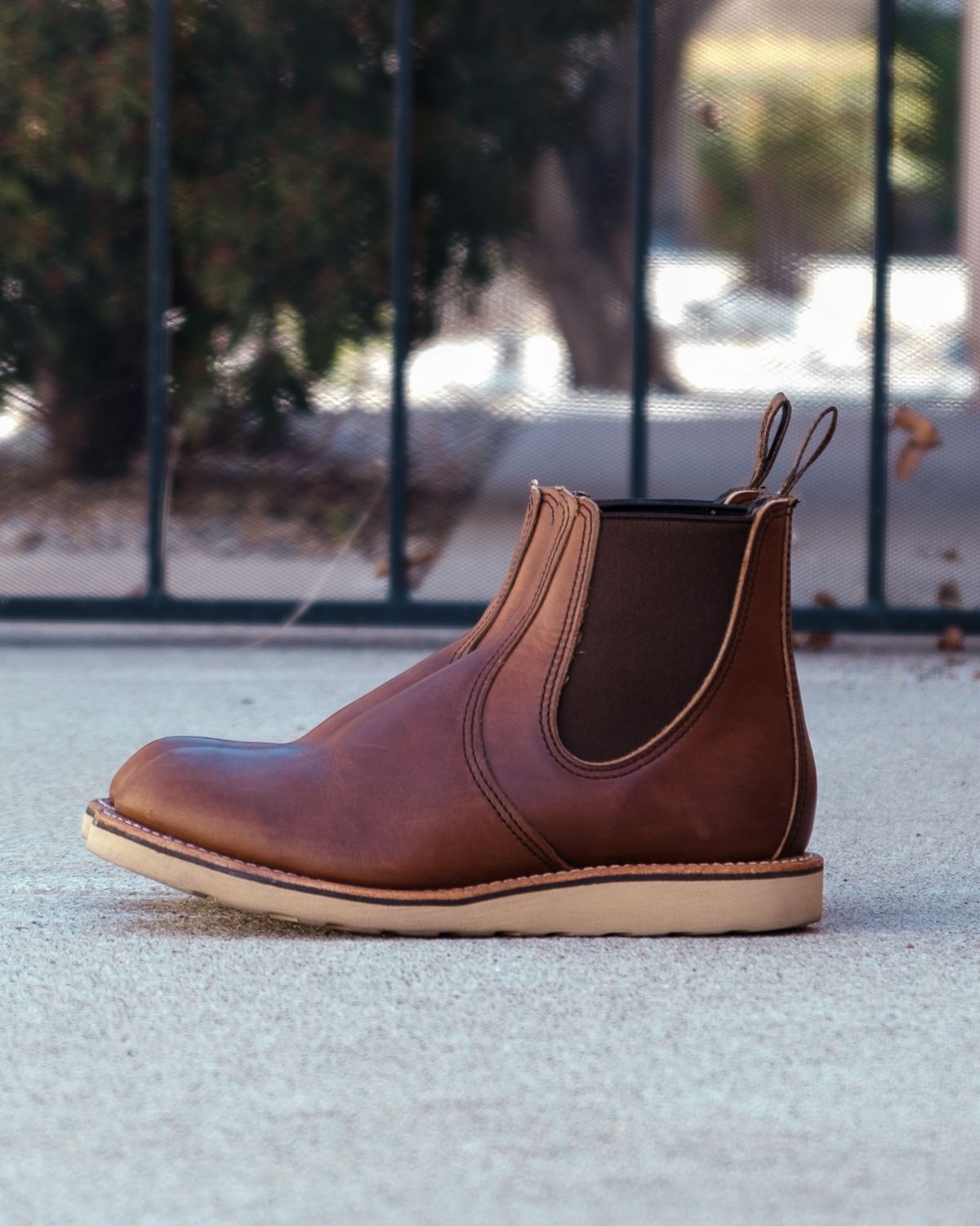 Photo by stitchedsoles on April 3, 2024 of the Red Wing Classic Chelsea in S.B. Foot Amber Harness.