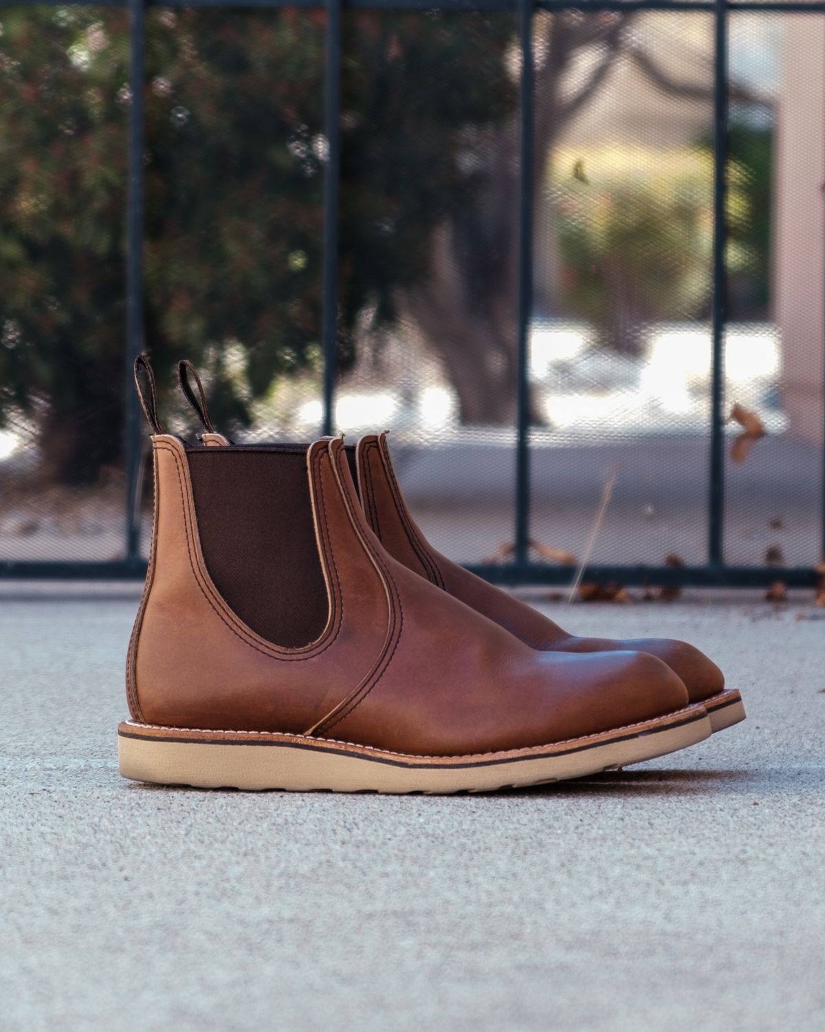 Photo by stitchedsoles on April 3, 2024 of the Red Wing Classic Chelsea in S.B. Foot Amber Harness.