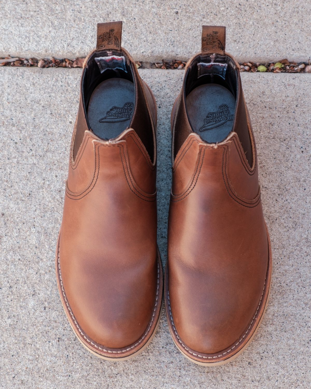Photo by stitchedsoles on April 3, 2024 of the Red Wing Classic Chelsea in S.B. Foot Amber Harness.