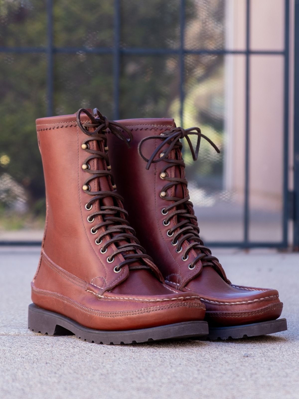 Photo by stitchedsoles on October 1, 2025 of the Russell Moccasin Co. South 40 Birdshooter in Walnut Timberjack.
