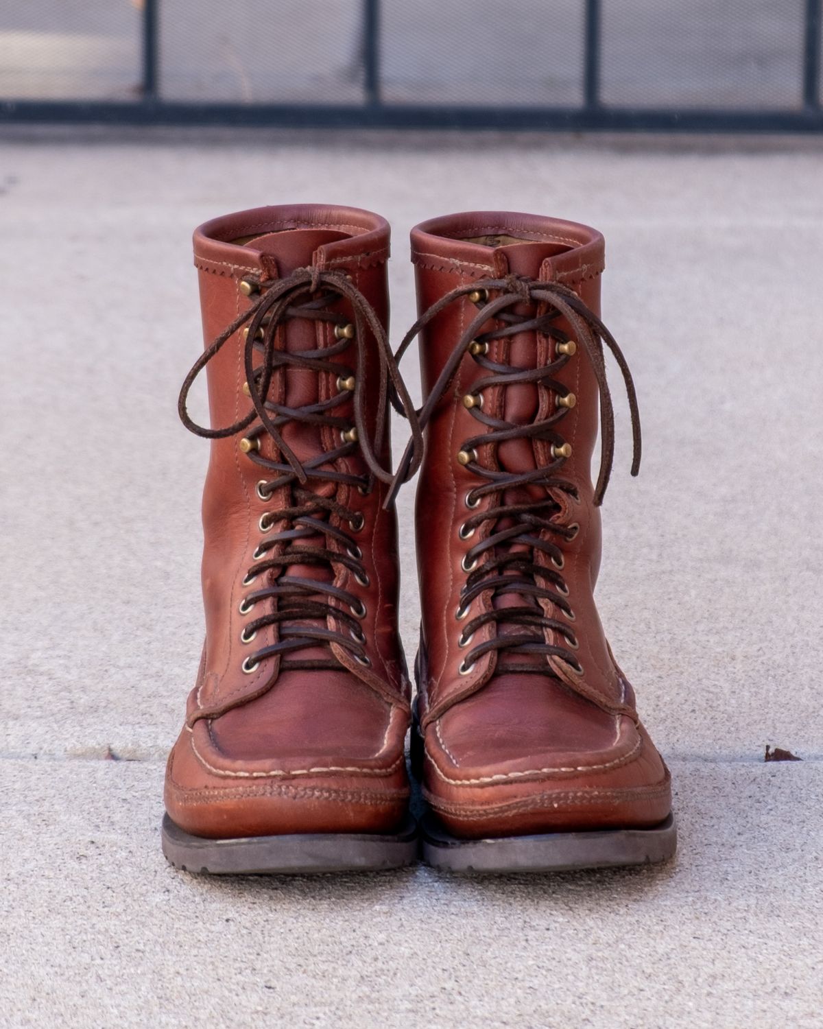 Photo by stitchedsoles on January 5, 2026 of the Russell Moccasin Co. South 40 Birdshooter in Walnut Timberjack.