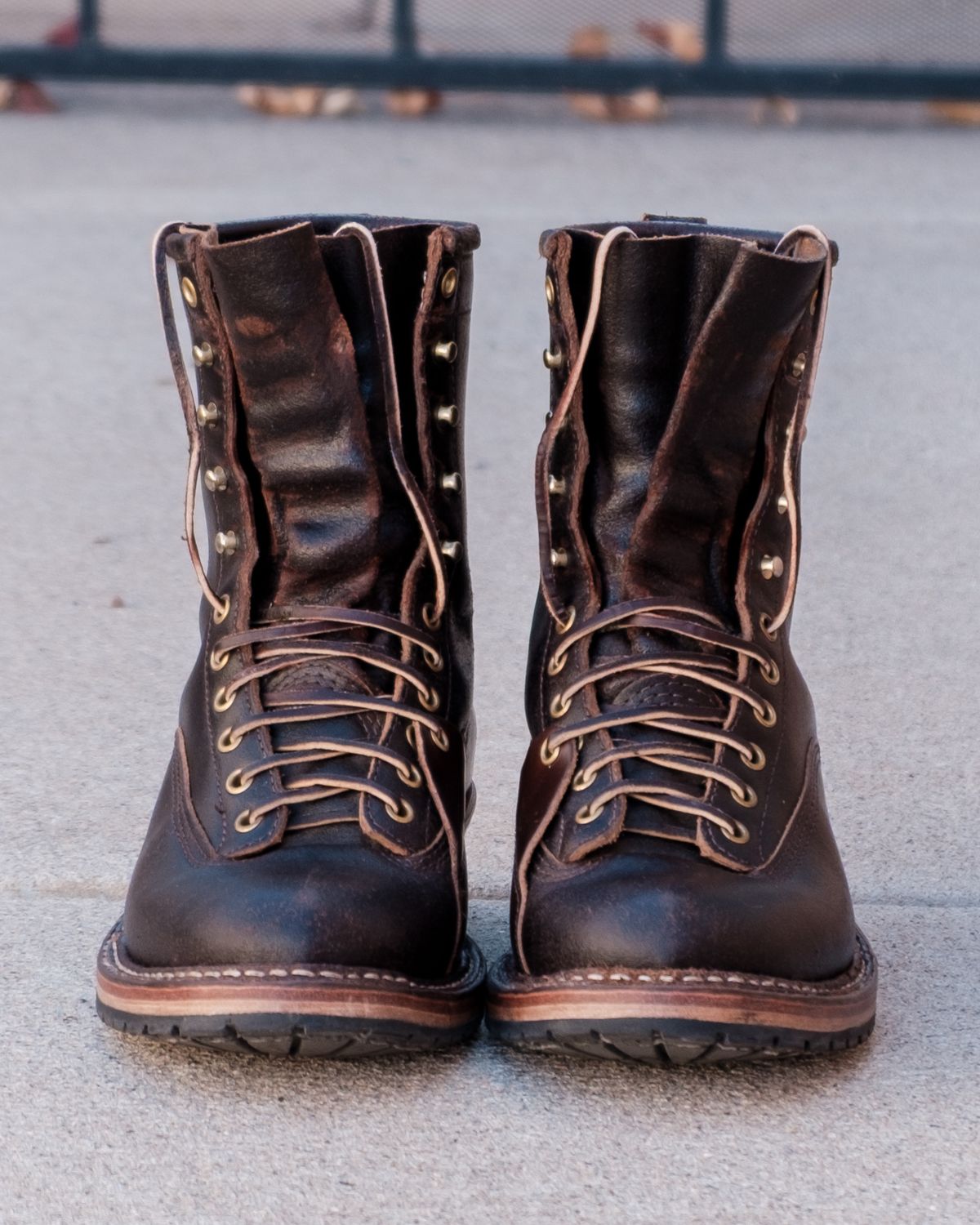 Photo by stitchedsoles on March 5, 2025 of the White's Custom Model in Horween Dark Brown Waxed Flesh.