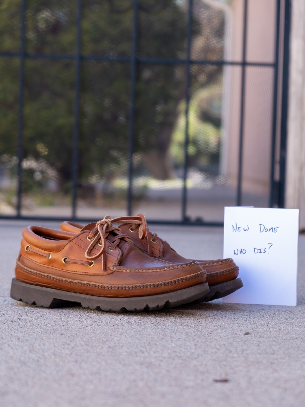 Photo by stitchedsoles on October 1, 2025 of the Russell Moccasin Co. Unknown Model in French Veal.