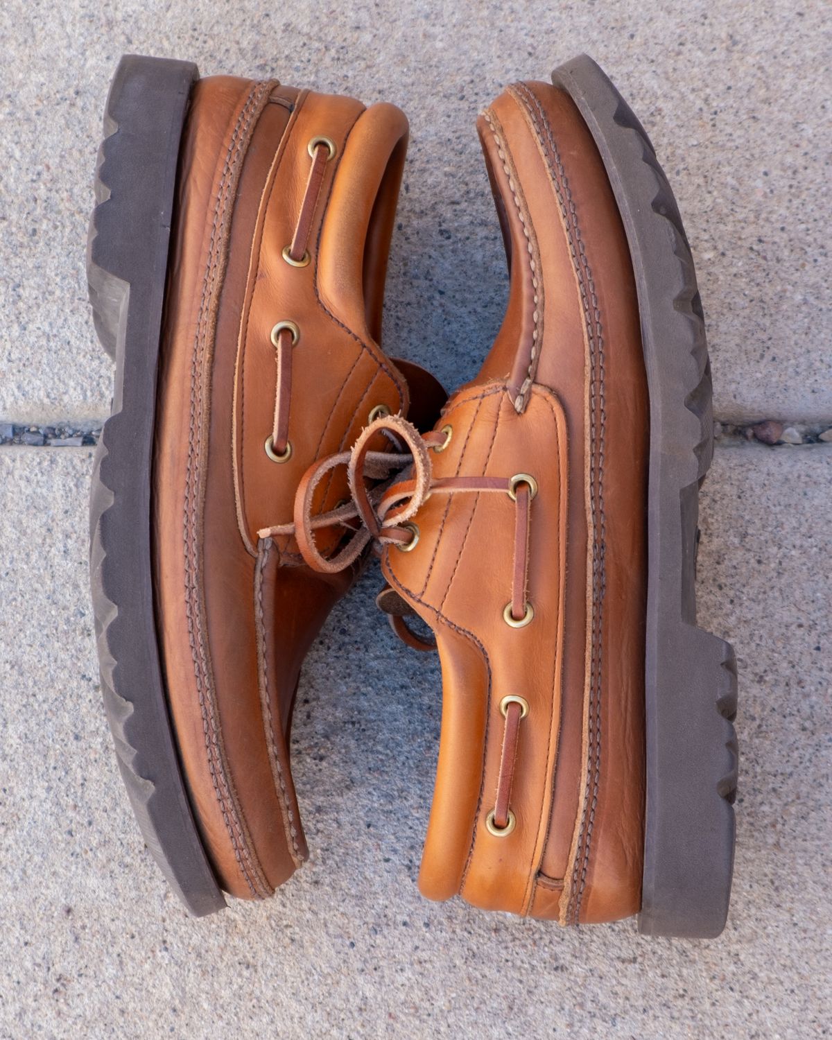 Photo by stitchedsoles on November 5, 2025 of the Russell Moccasin Co. Unknown Model in French Veal.